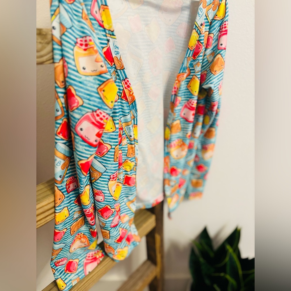 Youth Peanut Butter & Jelly Colorful Print Cardigan 🥜💜